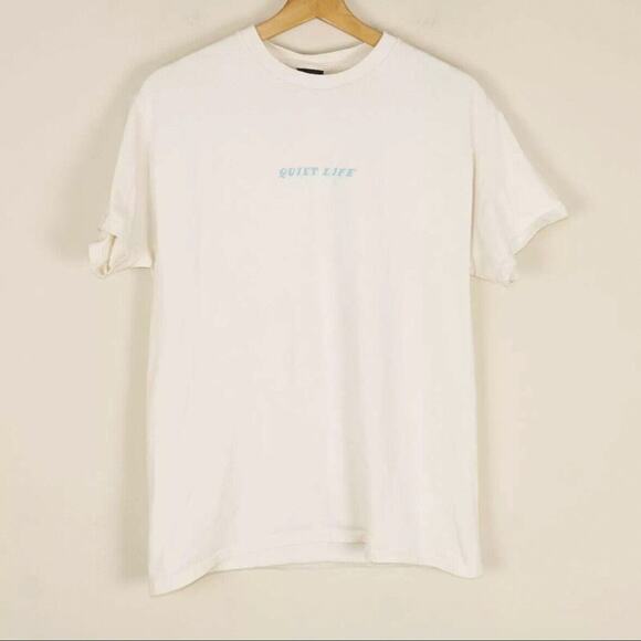 The Quiet Life Coyote Natural Cream Speckled Cotton Short Sleeve Shirt Sz M - Picture 1 of 8